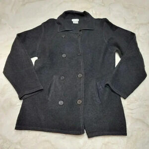 Vintage PIERRE CARDIN 100% Wool Women's Double Breasted Sweater Jacket Coat M